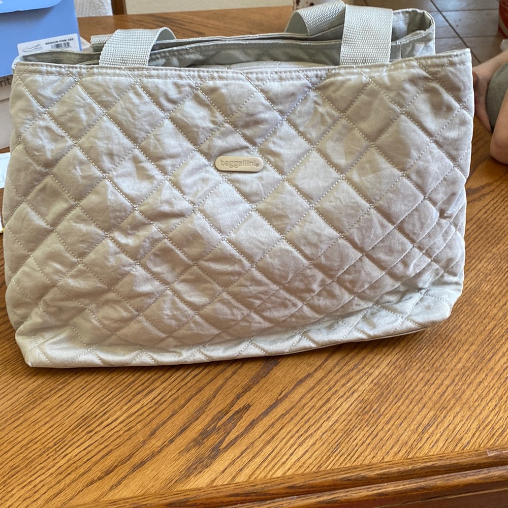 HUGE Baggallini purse with zipper center and two snap sections as well